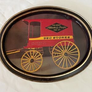 Vintage A&P Tea Co. Oval Tin Tray 14.5 inch